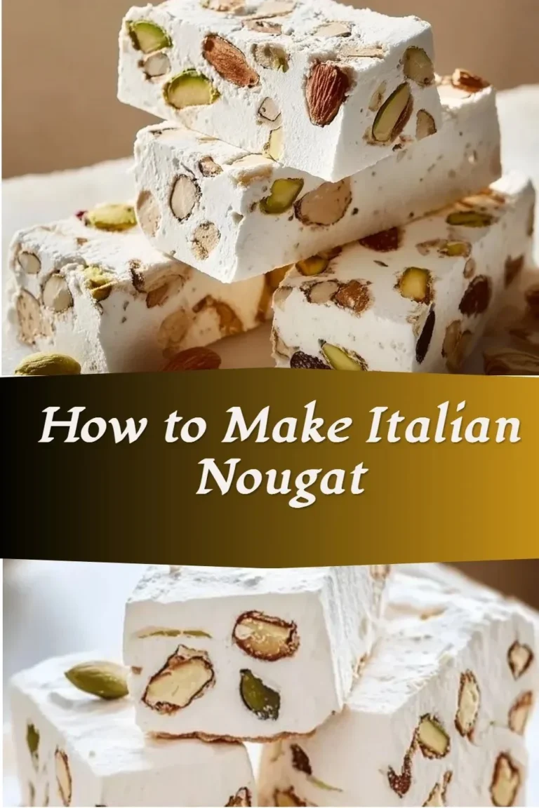 Homemade Italian nougat prepared with nuts and honey